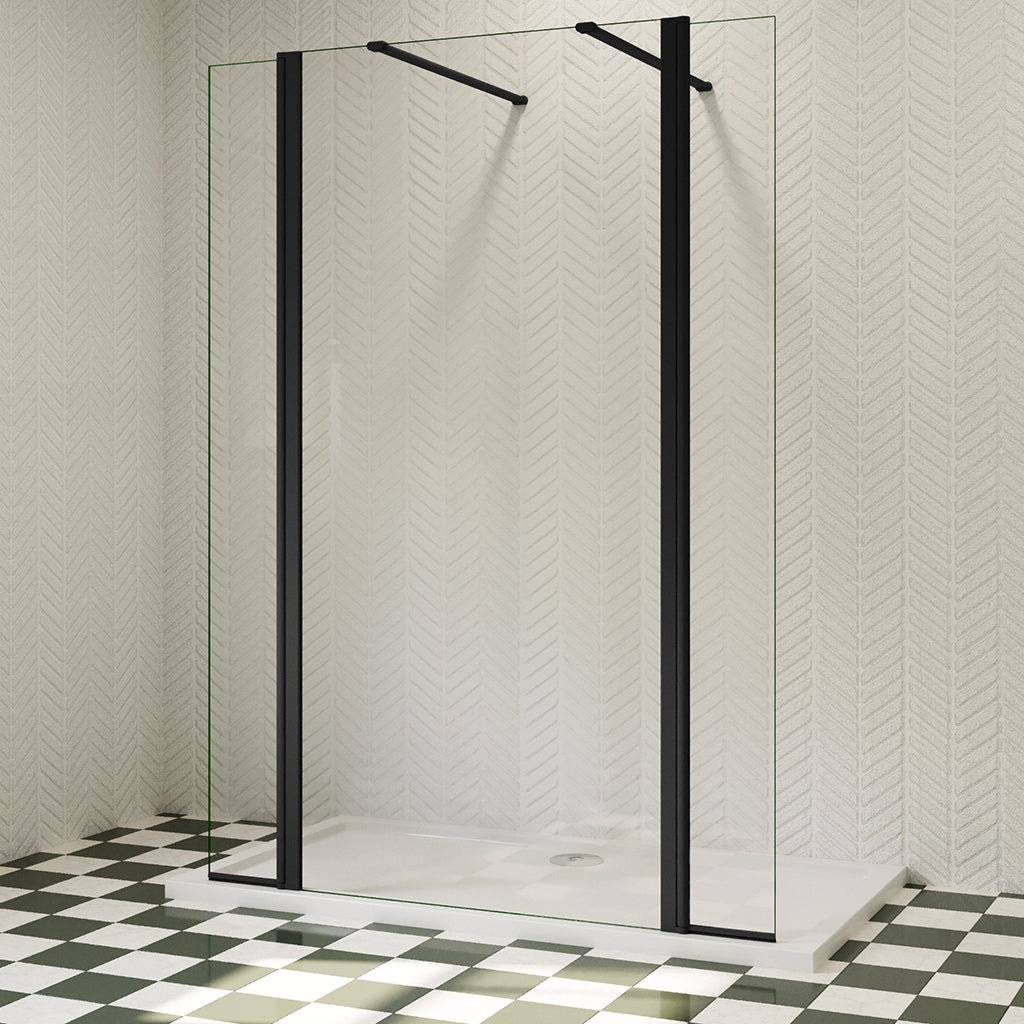 Begehbare Dusche Duschwand Duschabtrennung 100 cm 8mm NANO Glas H.200 cm mit Spritzschutz