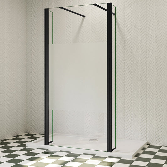 Duschabtrennung Dusche Begehbare Duschwand 100 cm 8mm NANO Glas H.200 cm mit Glasschutzfolie