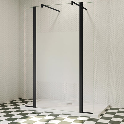 Walk In Duschwand Dusche Glaswand 120 cm 8mm NANO Glas H.200 cm mit 30cm Spritzschutz