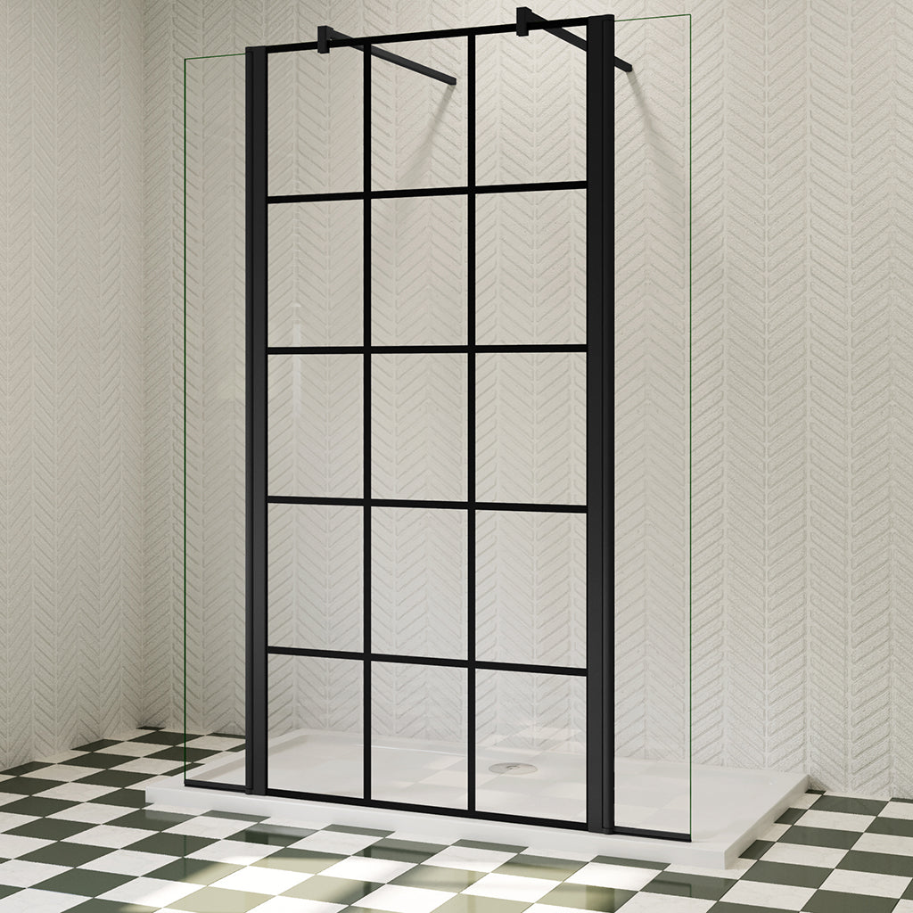 Walk In Duschwand Glaswand Dusche 120 cm 8mm NANO Glas H.200 cm mit 40cm Spritzschutz