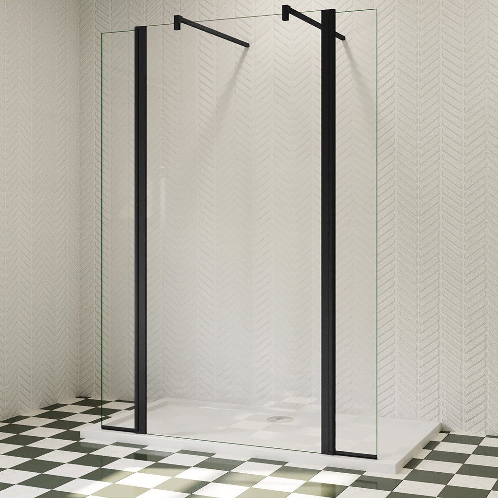 Walk In Duschwand Dusche Duschabtrennung 120 cm 8mm NANO Glas H.200 cm mit 40cm Spritzschutz