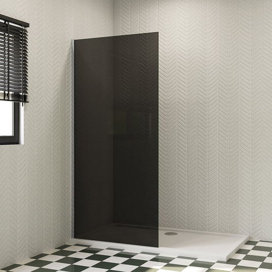 freistehende Duschwand Duschabtrennung 120 cm 8mm Glas H.200 cm mit Glasschutzfolie