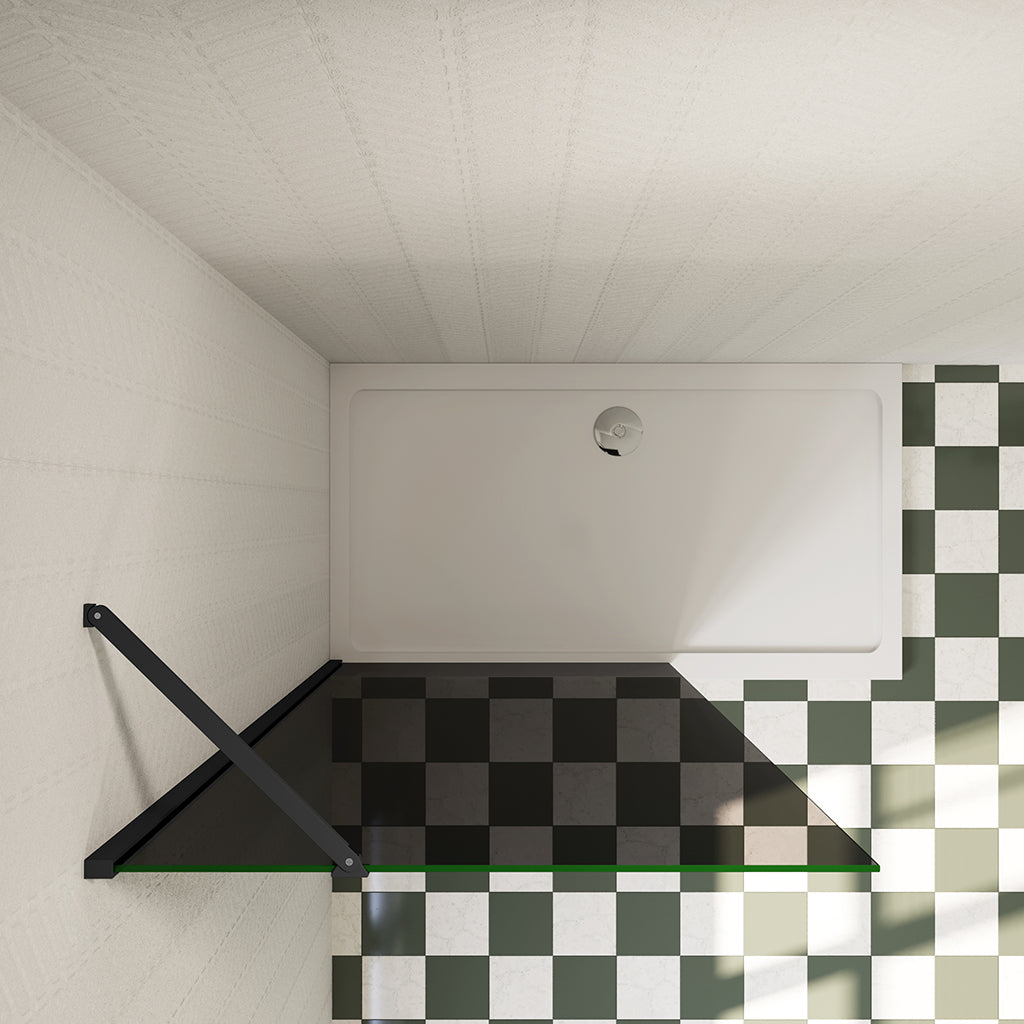 Aica Sanitär Walk-in Dusche 120cm – Duschabtrennung Aus 10mm Milchglas Mit Schutzfolie, H200cm, Aluminiumrahmen (ebenerdig)