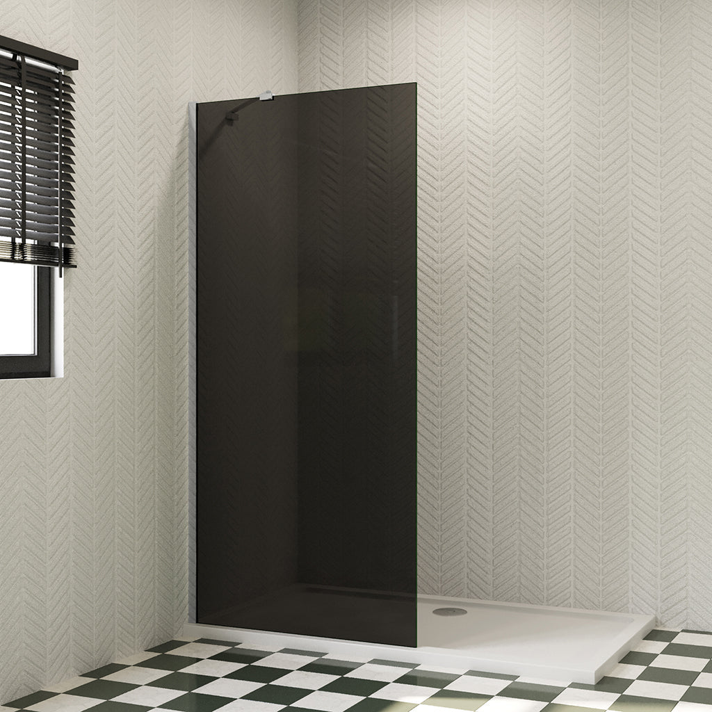 freistehende Duschabtrennung Duschwand Dusche 120 cm 8mm Glas H.200 cm mit Glasschutzfolie
