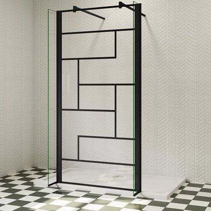 Walk In Duschwand Glaswand Dusche 140 cm 8mm NANO Glas H.200 cm Industrial Look