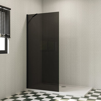 freistehende Duschabtrennung Duschwand Dusche 140 cm 8mm Glas H.200 cm mit Glasschutzfolie
