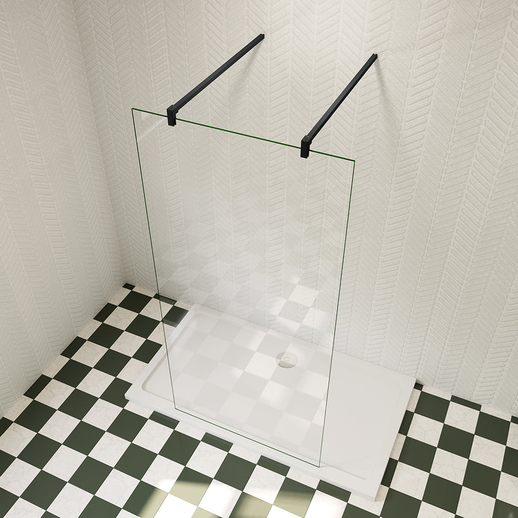 Begehbare Duschwand Duschabtrennung Dusche 377mm 8mm NANO Glas H.200 cm