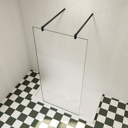 freistehende Duschabtrennung Glaswand 677mm 10mm Glas H.200 cm