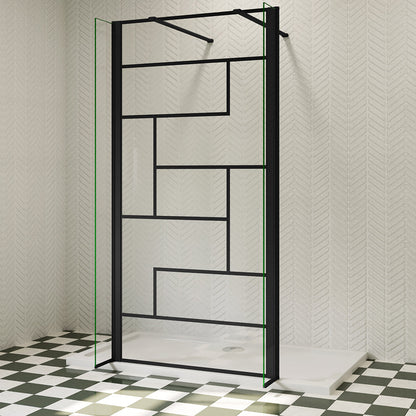 Walk In Glaswand Glasdusche 80 cm 8mm NANO Glas H.200 cm Industrial Look