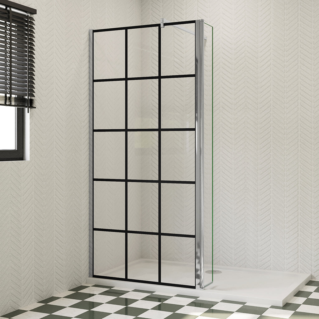 Walk In Duschwand Glaswand Dusche 80 cm 8mm NANO Glas H.200 cm Industrial Look