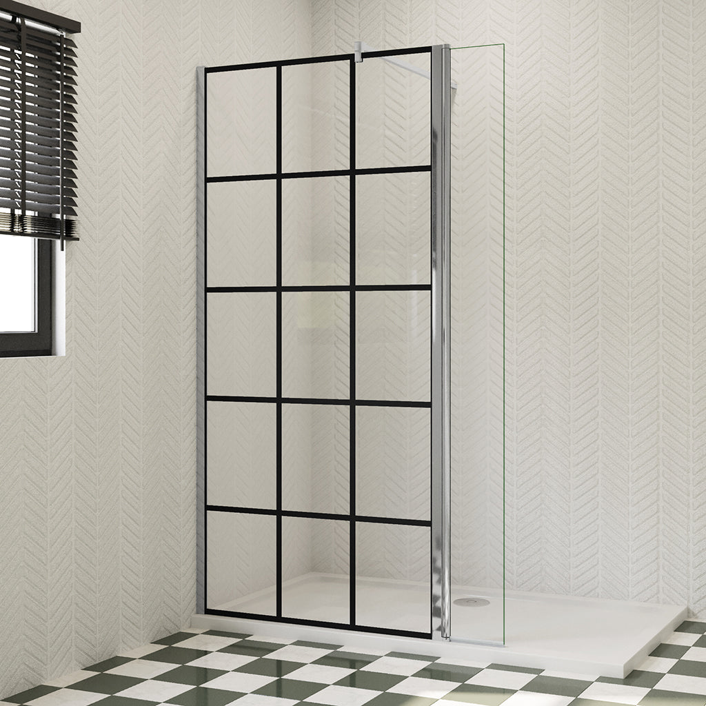 Duschwand Walk In Glaswand Dusche 80 cm 8mm NANO Glas H.200 cm Industrial Look