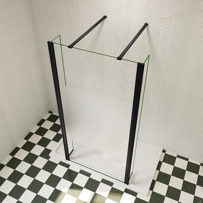 Duschabtrennung Freistehende Duschwand 895-1637mm 8mm NANO Glas H.200 cm mit Glasschutzfolie