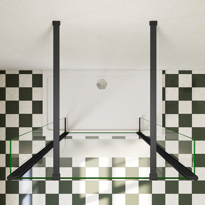 freistehende Glaswand Duschabtrennung 800 mm 8mm NANO Glas H.200 cm mit Glasschutzfolie