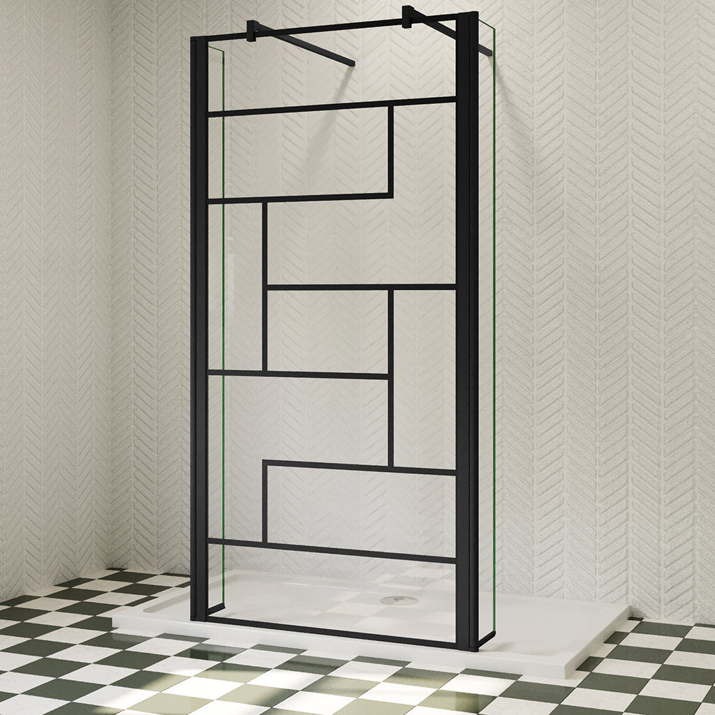 Walk In Glaswand Glasdusche 90 cm 8mm NANO Glas H.200 cm Industrial Look