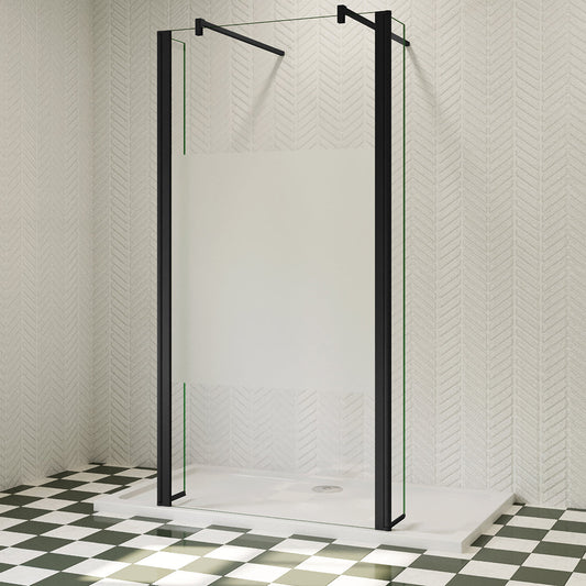 Duschabtrennung Dusche Begehbare Duschwand 90 cm 8mm NANO Glas H.200 cm mit Glasschutzfolie