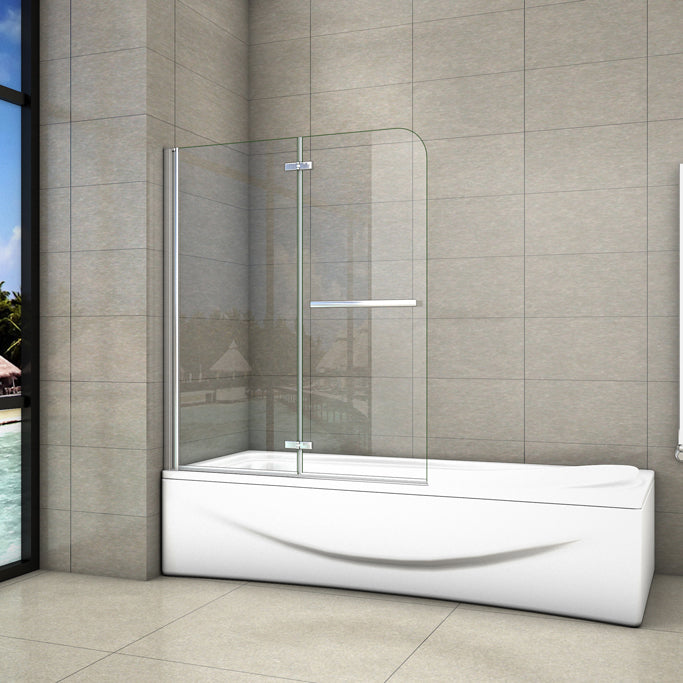 Badewannenaufsatz 120 cm 6mm NANO Glas Falttür Badewannenfaltwand