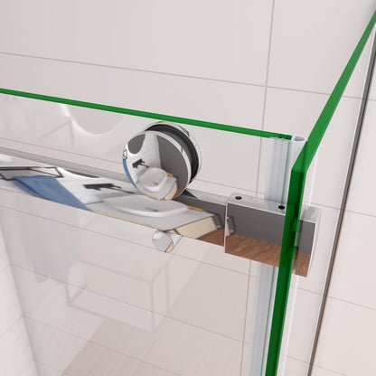 Duschkabinen Duschabtrennung 105x70 cm Duschtür+Seitenwand Schiebetür Duschkabine Aica Glas
