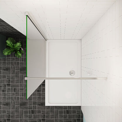 Walk In Duschwand 100 cm H.200 cm Offen 10mm Glas + Splitterschutzfolie Duschkabine Dusche