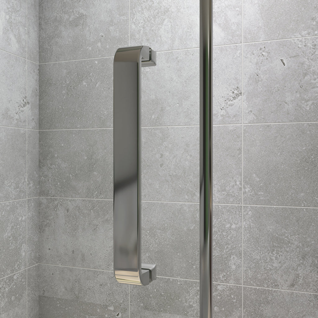 Duschkabine Walk In Duschwand Duschtür 116 cm Drehtür 8mm NANO Glas