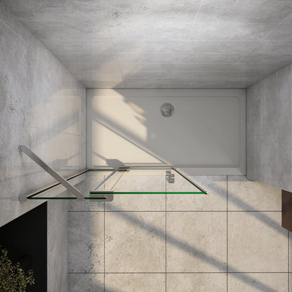96 x H.195 cm Drehtür Duschabtrennung 8mm NANO Glas Walk In Duschwand Dusche Duschtür