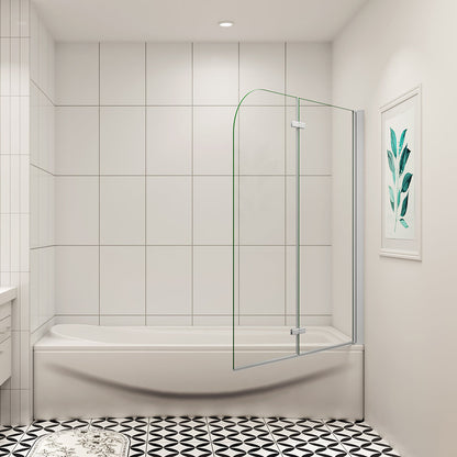 B.100 x H.140 cm 6mm NANO ESG Glas Duschwand für badewanne 2-teilig Faltbar Badewannenaufsatz Duschtrennwand Duschabtrennung