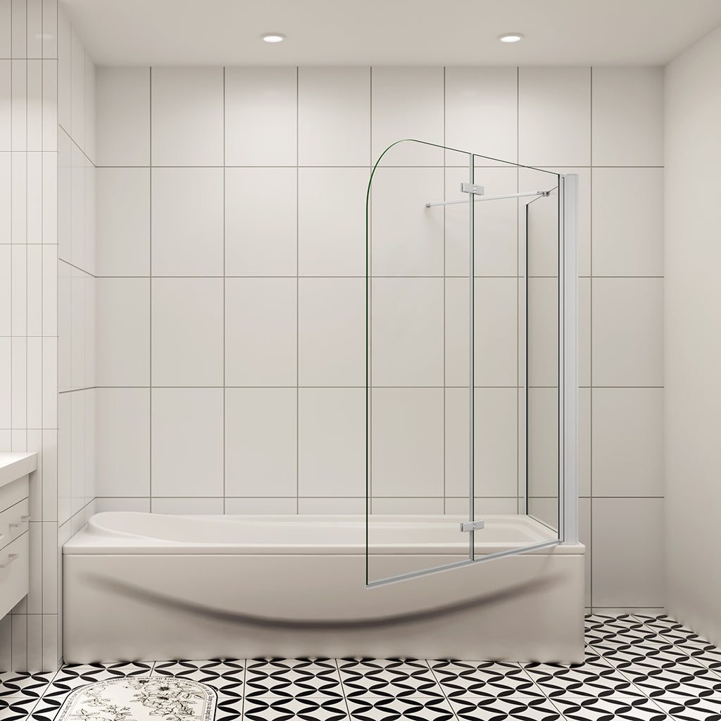 100+70 x H.140 cm 6mm NANO ESG Glas Duschwand für badewanne 2-teilig Faltbar Badewannenaufsatz mit Seitenwand Duschtrennwand Duschabtrennung