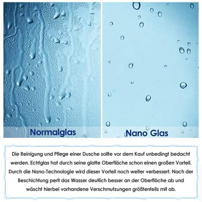 8mm NANO Glas 90x90x195cm Viertelkreis Duschkabine