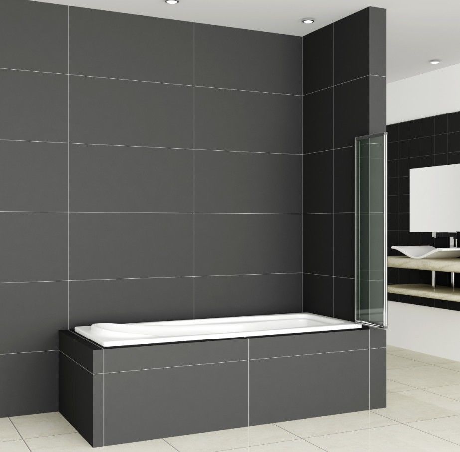 Badewanne 2-ftg.Falttür Duschwand duschabtrennung 120x140cm