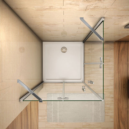 90x90 80x80 Eckeinstieg Eckdusche Duschkabine Glas Höhe: 185cm