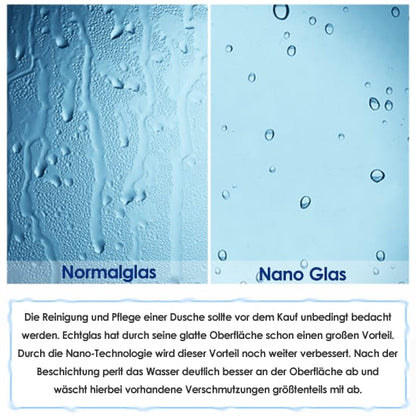 Duschabtrennung 80-120cm Scharniertür 70-100cm Duschwand 8mm Glas