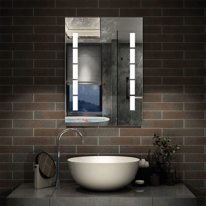 LED Badspiegel Wandspiegel mit Beleuchtung Einzel Touch Beschlagfrei Kaltweiß