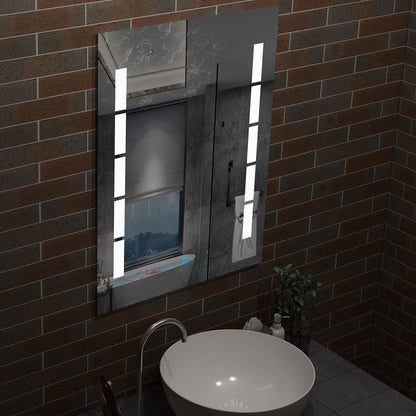 LED Badspiegel Wandspiegel mit Beleuchtung Einzel Touch Beschlagfrei Kaltweiß