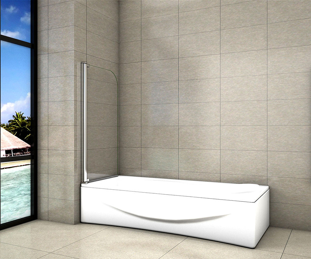 80x140cm 8mm Sicherheitsglas Badewanne Drehen Duschwand Badewannenaufsatz 180 Grad