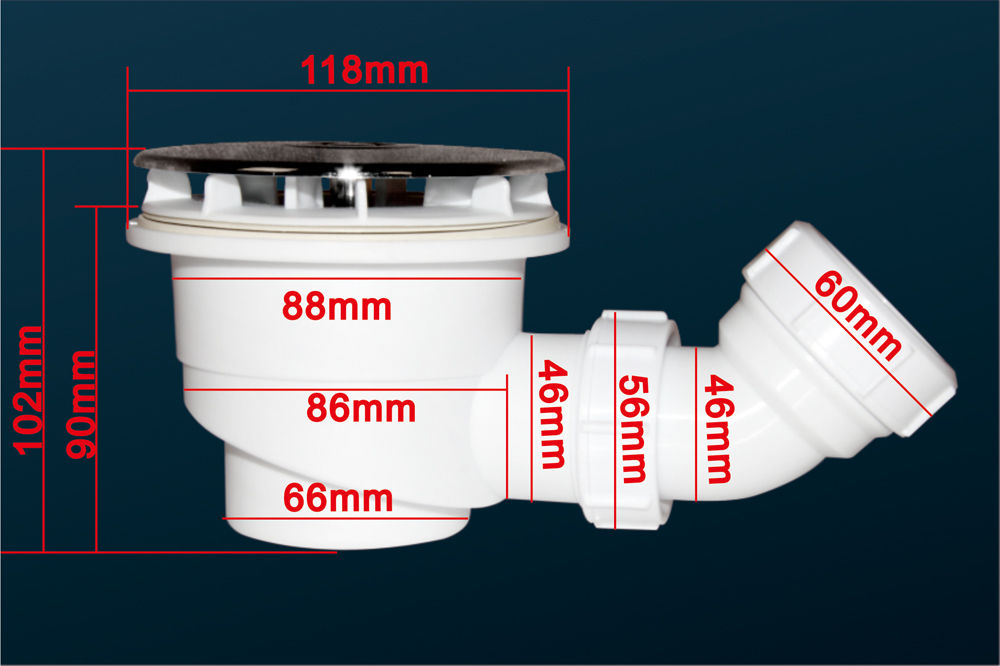 90mm Schneller Durchfluss Dusche Ablaufgarnitur für Duschtasse/Duschwanne Q5