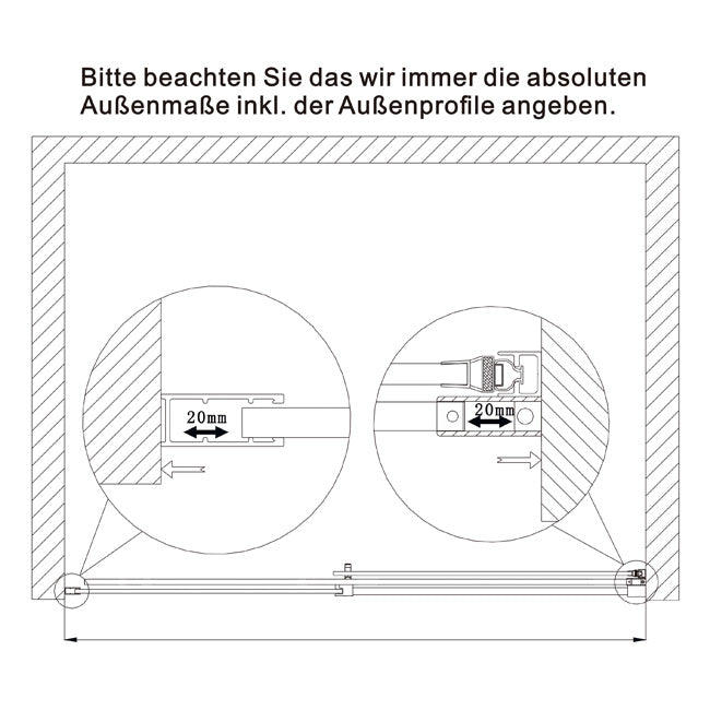 Duschkabine Schiebetür Nische Glas