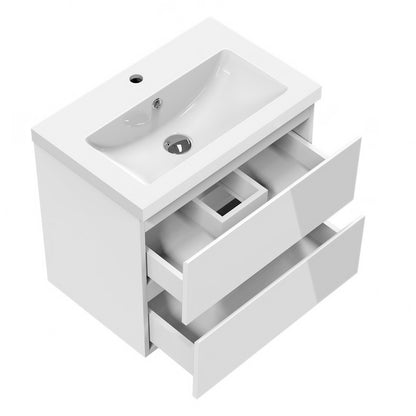 Badmöbel 45/50/60/80 cm Hochglanz-weiß Waschbecken mit Unterschrank,Soft-Close Funktion