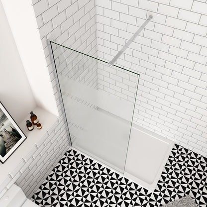 B.100 x H.190 cm 6mm NANO ESG Glas Walk In Dusche MilchESG Glas-Streifen